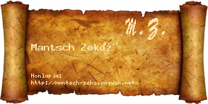 Mantsch Zekő névjegykártya